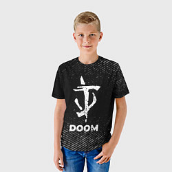 Футболка детская Doom с потертостями на темном фоне, цвет: 3D-принт — фото 2