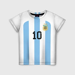 Футболка детская Месси Аргентина ЧМ 2022, цвет: 3D-принт