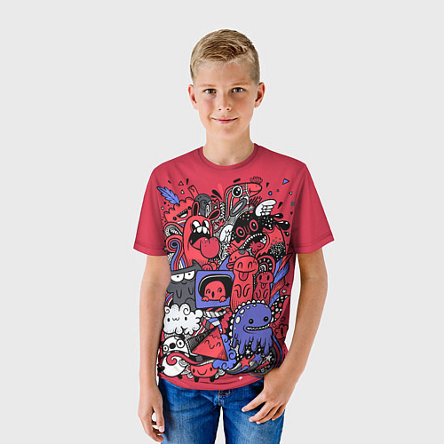Детская футболка Монстрики графитти / 3D-принт – фото 3