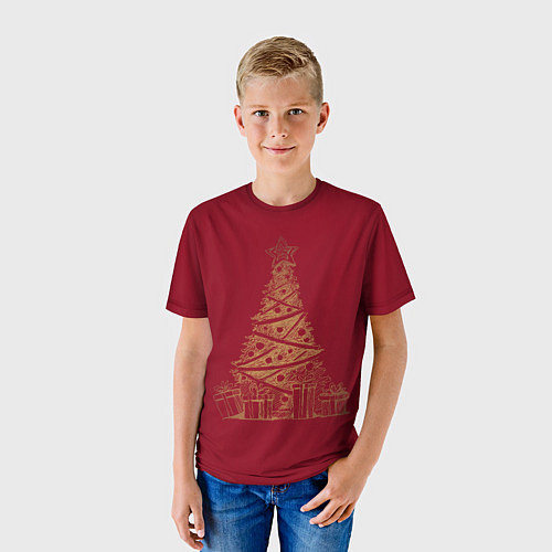 Детская футболка Новогодняя ёлка / 3D-принт – фото 3
