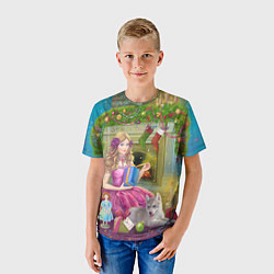 Футболка детская Новогодний сюрприз, цвет: 3D-принт — фото 2