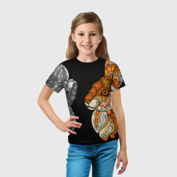 Футболка детская Русские зайцы, цвет: 3D-принт — фото 2