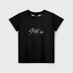 Футболка детская Stray Kids white logo, цвет: 3D-принт