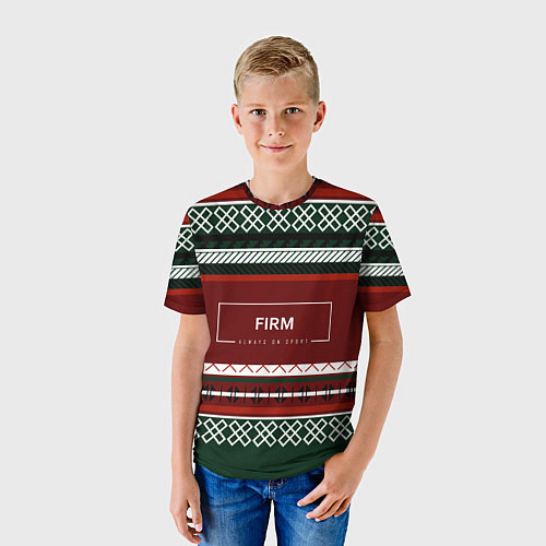 Детская футболка FIRM как красный свитер из 90х / 3D-принт – фото 3