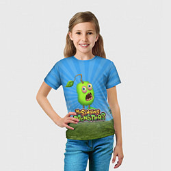 Футболка детская My Singin Monsters - Зерномех, цвет: 3D-принт — фото 2