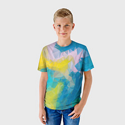 Футболка детская Blue abstraction, цвет: 3D-принт — фото 2