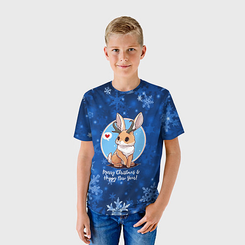 Детская футболка Кролик - символ нового года / 3D-принт – фото 3