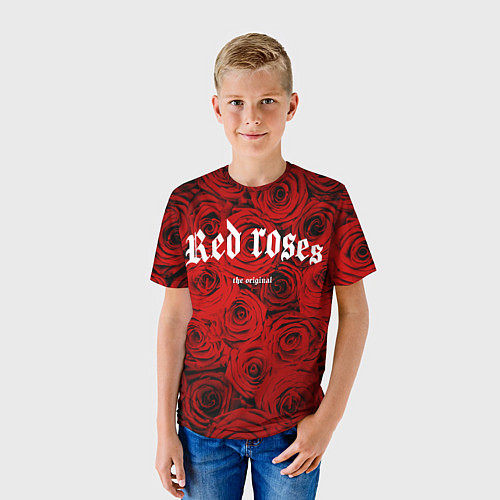 Детская футболка Красный розы / 3D-принт – фото 3
