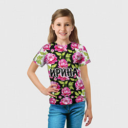 Футболка детская Ирина в цветах, цвет: 3D-принт — фото 2