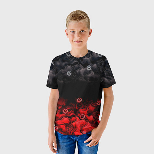 Детская футболка Генезис абстракция и смайлы / 3D-принт – фото 3