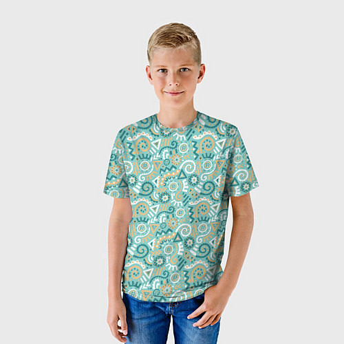 Детская футболка Узор этнический гранж / 3D-принт – фото 3