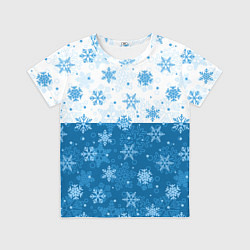 Футболка детская Снежинки день - ночь, цвет: 3D-принт