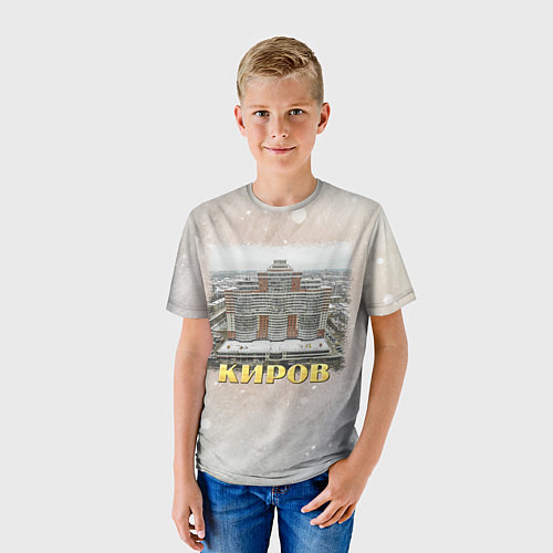 Детская футболка Киров - ЖК Алые Паруса зимой / 3D-принт – фото 3