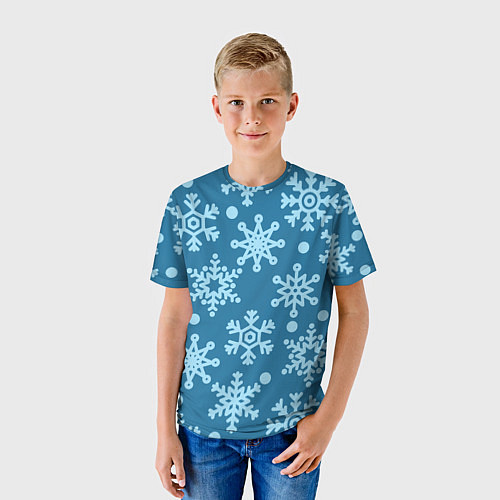 Детская футболка Blue snow / 3D-принт – фото 3