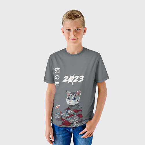 Детская футболка Год Кота 2023 - Year of the Cat 2023 / 3D-принт – фото 3