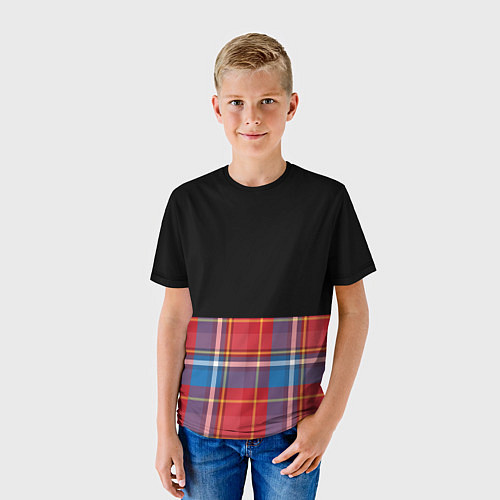 Детская футболка Классическая шотландка / 3D-принт – фото 3