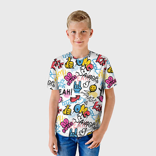 Детская футболка Прикольные надписи / 3D-принт – фото 3