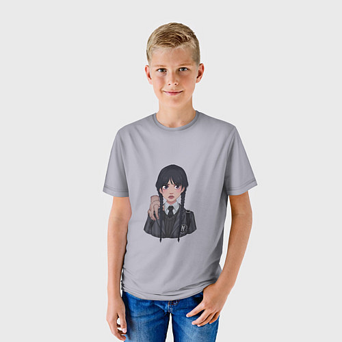 Детская футболка Уэнсдей Аддамс Арт / 3D-принт – фото 3