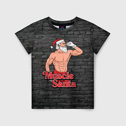 Футболка детская Muscle Santa, цвет: 3D-принт