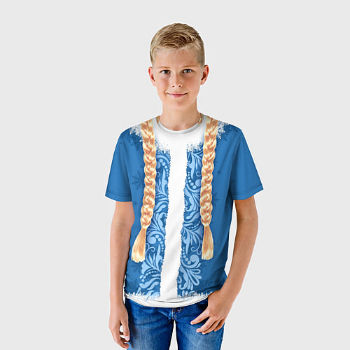 Детская футболка Снегурка с косами / 3D-принт – фото 3