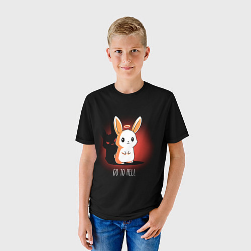 Детская футболка Кролик чёртик / 3D-принт – фото 3