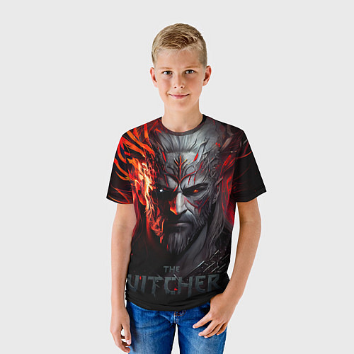 Детская футболка Witcher in the fire / 3D-принт – фото 3