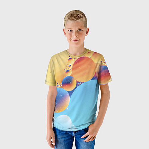 Детская футболка Абстрактные круги с разными красками / 3D-принт – фото 3