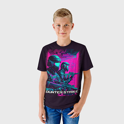 Детская футболка Cs Go neon / 3D-принт – фото 3