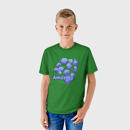 Детская футболка Удивительные гортензии / 3D-принт – фото 3
