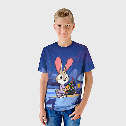 Детская футболка Заяц и морковь / 3D-принт – фото 3