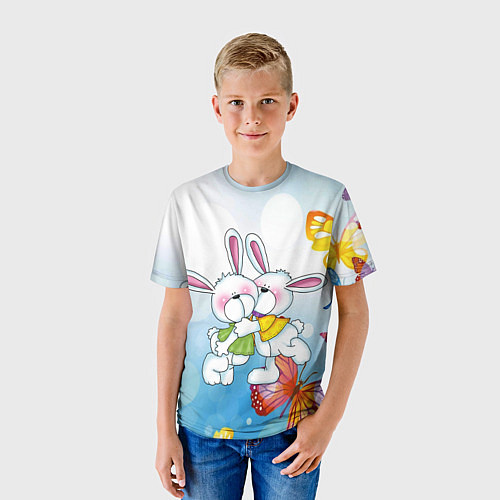 Детская футболка Зайки и бабочки / 3D-принт – фото 3