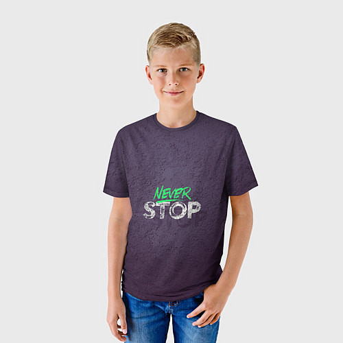 Детская футболка Никогда не останавливайся / 3D-принт – фото 3