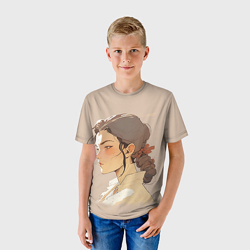 Детская футболка Аниме девушка в профиль / 3D-принт – фото 3