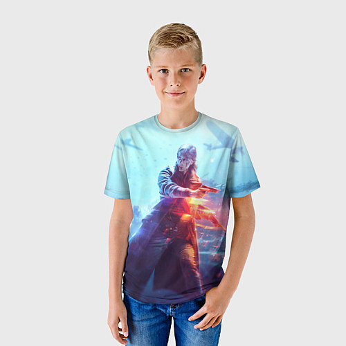 Детская футболка Баттлфилд 5 девушка / 3D-принт – фото 3