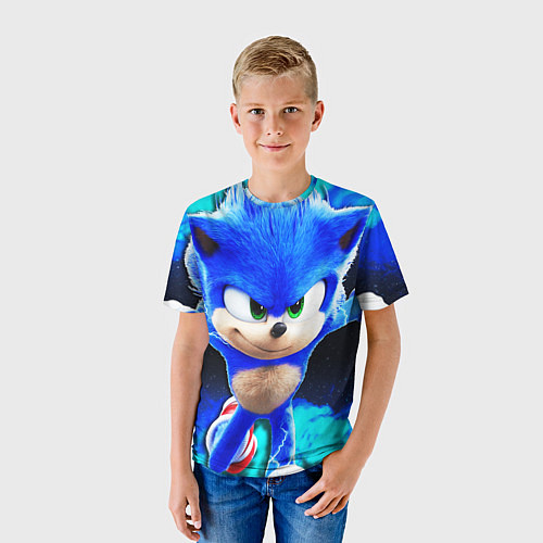 Детская футболка Sonic неоновый дым / 3D-принт – фото 3
