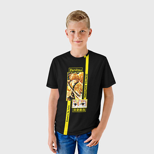 Детская футболка Зеницу Агацуме - Клинок, рассекающий демонов / 3D-принт – фото 3