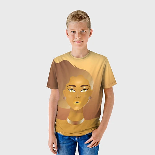 Детская футболка Golden girl / 3D-принт – фото 3