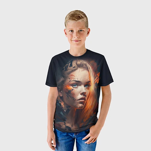 Детская футболка Красивая девушка царица / 3D-принт – фото 3