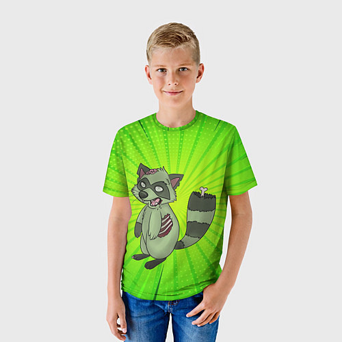 Детская футболка Енот зомби / 3D-принт – фото 3