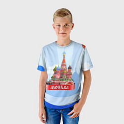 Футболка детская Кремль Москва, цвет: 3D-принт — фото 2