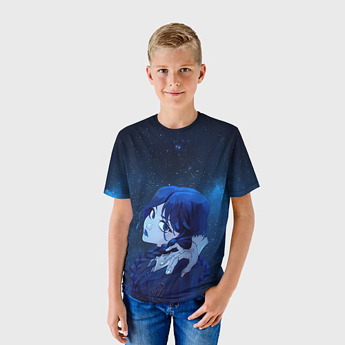 Детская футболка Wednesday космос / 3D-принт – фото 3