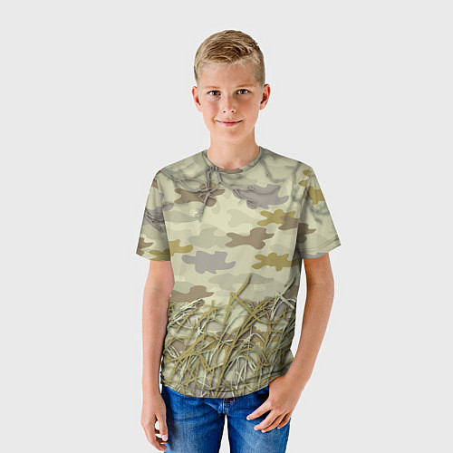 Детская футболка Камуфляж охотника / 3D-принт – фото 3