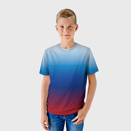Детская футболка Триколор Росии - градиент / 3D-принт – фото 3