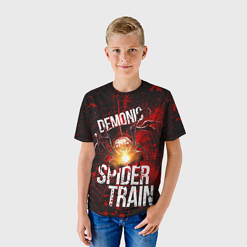 Детская футболка Demonic spider-train / 3D-принт – фото 3