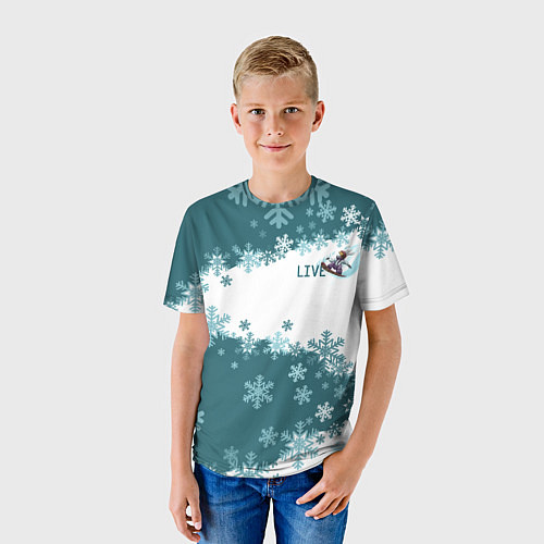 Детская футболка Сноуборд синева / 3D-принт – фото 3