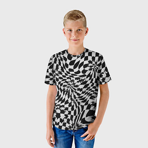 Детская футболка Пластика шахматной доски / 3D-принт – фото 3