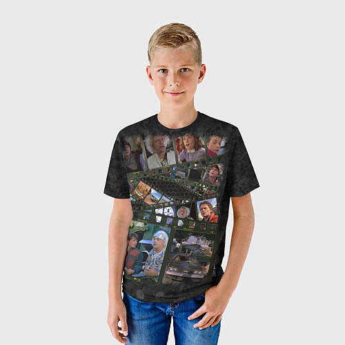 Детская футболка Назад в Будущее - пленки с кадрами из фильмов / 3D-принт – фото 3