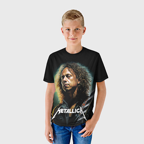 Детская футболка Гитарист Metallica Кирк Хэмметт / 3D-принт – фото 3