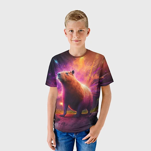 Детская футболка Фееричная капибару / 3D-принт – фото 3