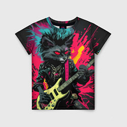 Футболка детская Rocker Cat on a dark background - C-Cats collectio, цвет: 3D-принт